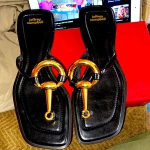 JEFFERY CAMPBELL PAROS SQUARE TOE SANDALS SZ 8.5